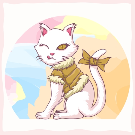 cat youth girl vector illustrationのイラスト素材