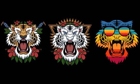 tiger decoration vector illustration for your company or brandのイラスト素材