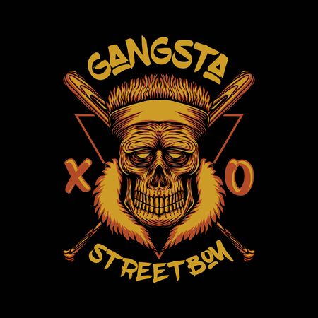 skull gangsta street boy vector illustrationのイラスト素材