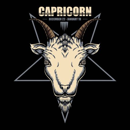 Capricorn zodiac vector illustrationのイラスト素材