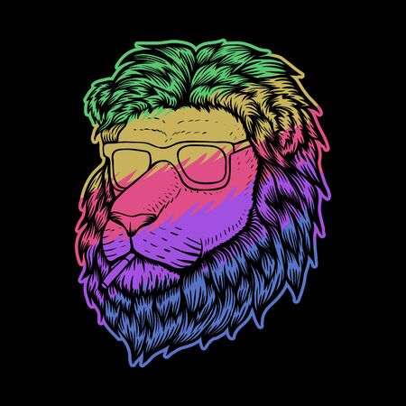 Lion Head Smoke colorful vector illustration for your company or brandのイラスト素材