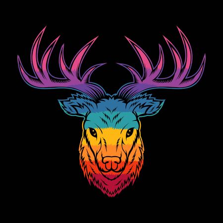 deer head colorful vector illustration for your company or brandのイラスト素材