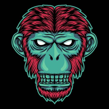 Monkey head vector illustrationのイラスト素材