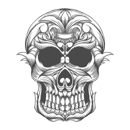 skull head vector illustration for your company or brandのイラスト素材