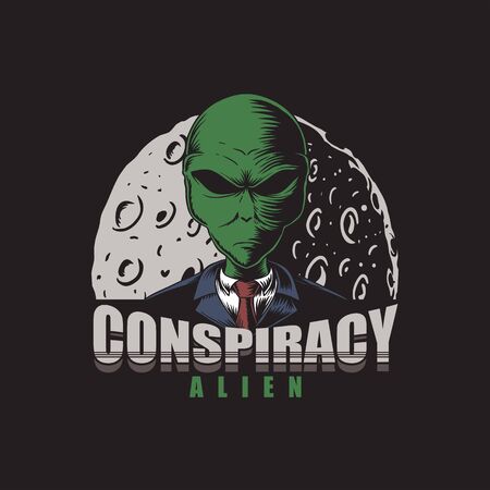 Conspiracy Alien vector illustrationのイラスト素材