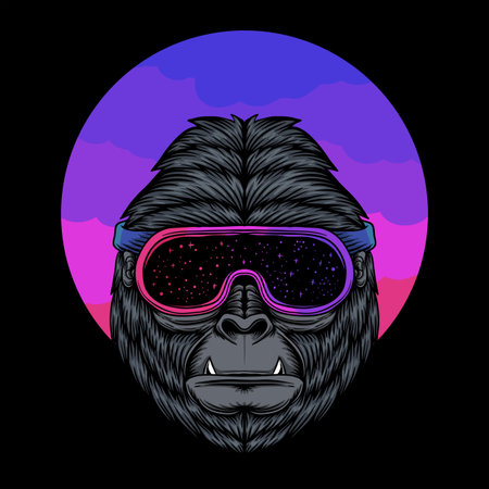 Gorilla Space Vector Illustrationのイラスト素材 イメージマート