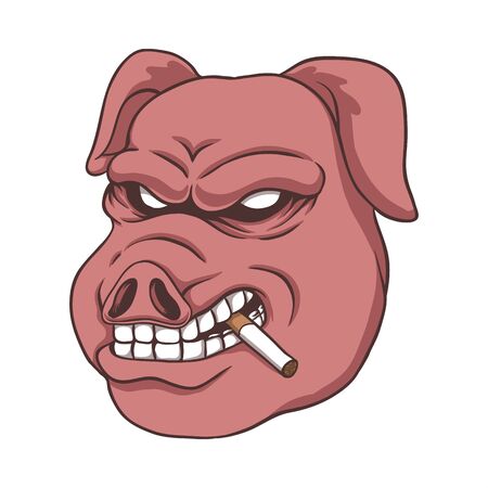 Pig Smoke vector illustrationのイラスト素材