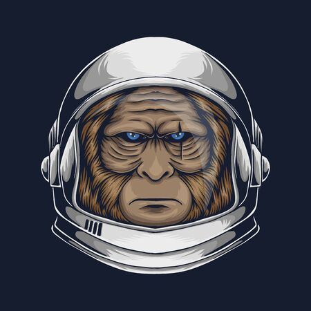 Bigfoot astronaut vector illustrationのイラスト素材