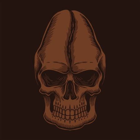 Skull head coffee vector illustration for your company or brandのイラスト素材