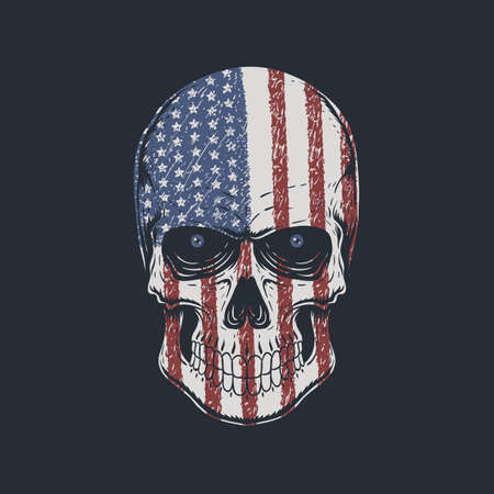 Skull head America illustration for your company or brandのイラスト素材