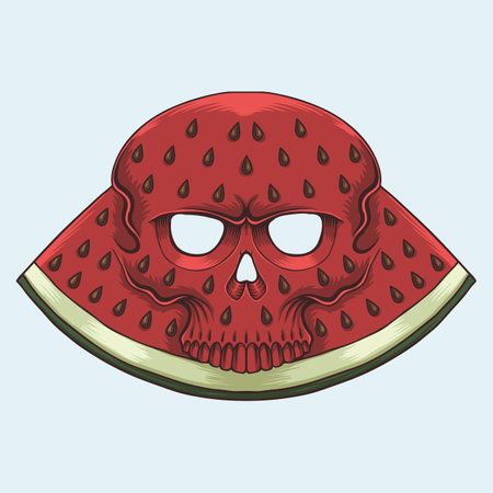 Skull Watermelon vector illustration for your company or brandのイラスト素材