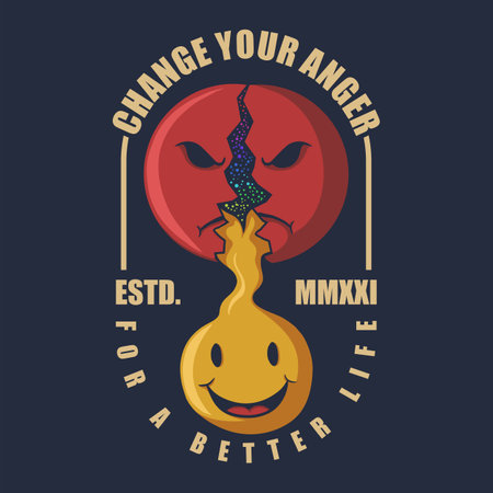 Angry to be happy vector illustration for your company or brandのイラスト素材