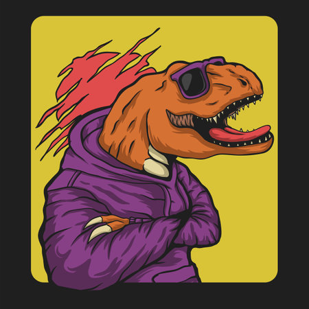 T rex urban street vector illustration for your company or brandのイラスト素材