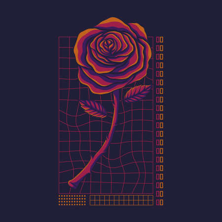 Rose streetwear vector illustration for your company or brandのイラスト素材
