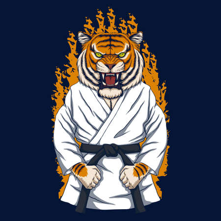 Tiger karate vector illustrationのイラスト素材