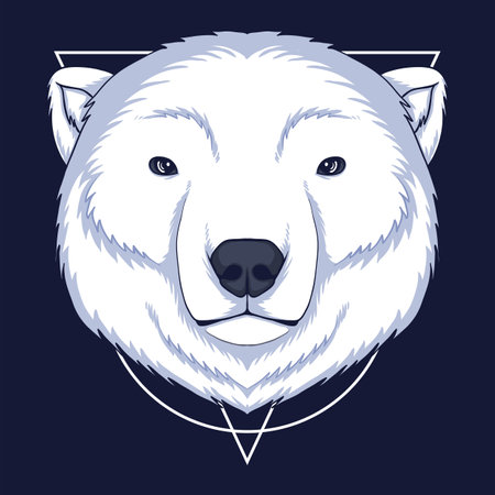 Polar bear head vector illustration for your company or brandのイラスト素材