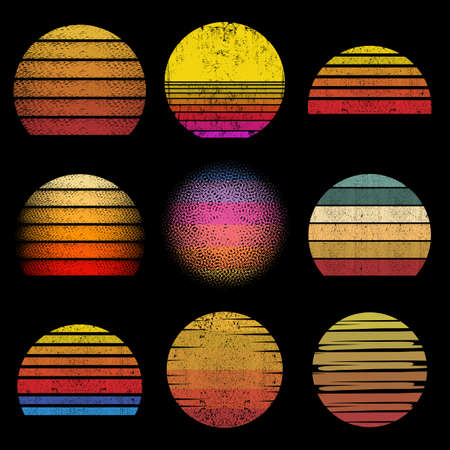 Vintage retro background set collection for your company or brandのイラスト素材