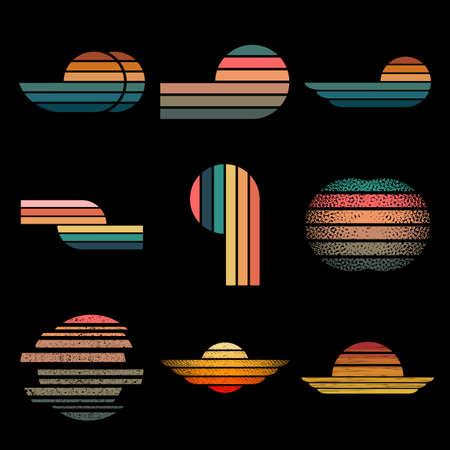 Vintage retro background set collection for your company or brandのイラスト素材