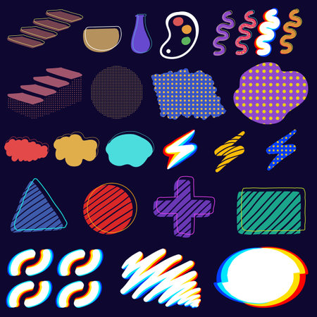 Abstract elements retro vector set collectionのイラスト素材