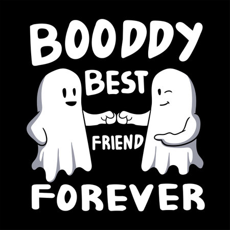 Ghost with buddy vector illustration for your company or brandのイラスト素材