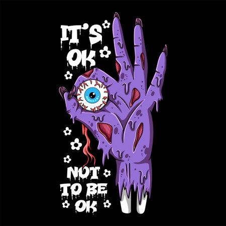 Hand zombie ok vector illustration for your company or brandのイラスト素材