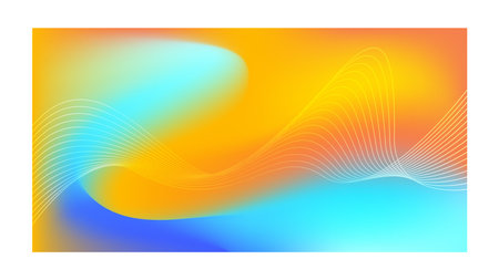 Abstract background. wave vibrant color. Trendy abstract cover. Futuristic design poster. Fluid flow. Colorful gradient. Vector.のイラスト素材