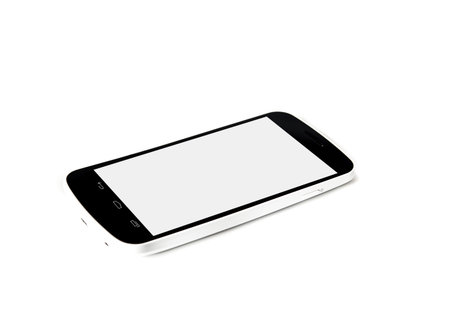 White Smart Phone with Blank Background 