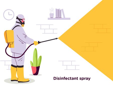 Disinfectant Spray Officer Vector illustrationのイラスト素材