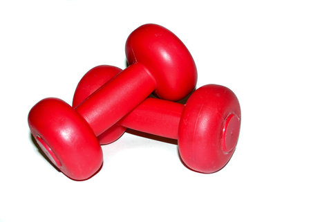 barbell fitness equipment isolated over whiteの写真素材