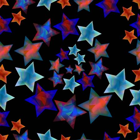 Abstract polygon background with yellow starsのイラスト素材