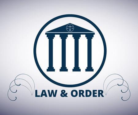 Law and order. Courthouse. The building with columns. Vector icon. Logo.のイラスト素材