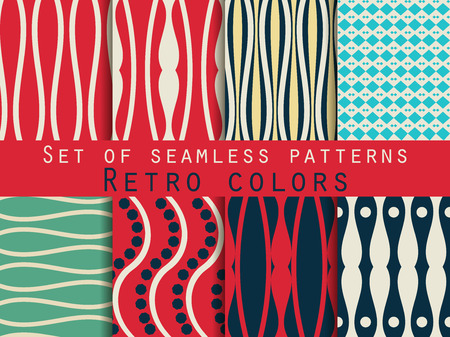 Set of seamless patterns. Classic colors. The pattern for wallpaper, tiles, fabrics, backgrounds.のイラスト素材