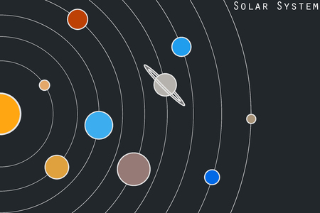 The planets of the solar system illustration in original style. Vector.のイラスト素材