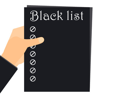 Hand holding a black list.のイラスト素材