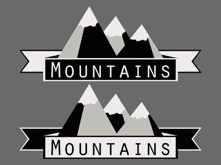 Mountains. Logo. Adventure in the mountains. Vector.のイラスト素材