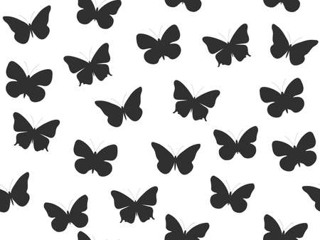 Butterfly seamless pattern. Seamless pattern of butterflies. Black and white color.のイラスト素材