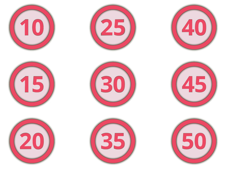 Numbers in circle. Paper circles with shadow. Vector illustration.のイラスト素材