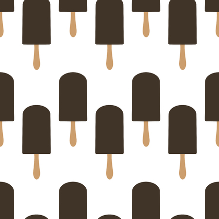 Ice cream seamless pattern. Popsicle seamless pattern. Bitten popsicle. Vector.のイラスト素材