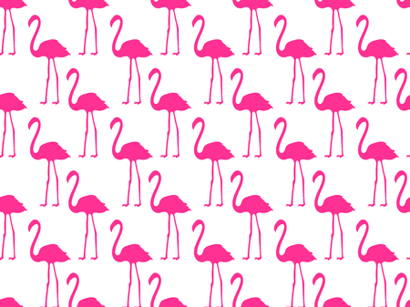 Seamless pattern with pink flamingos, seamless flamingo, bird pattern. Vector.のイラスト素材