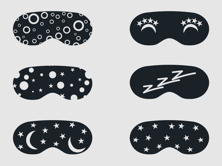 Sleep mask, eye mask, sleep mask with pattern. Isolated on white background.のイラスト素材