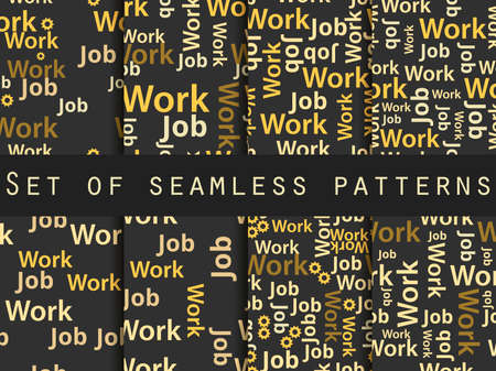 Words seamless pattern, word collage, words design. Seamless pattern with words. Association with the work search.のイラスト素材