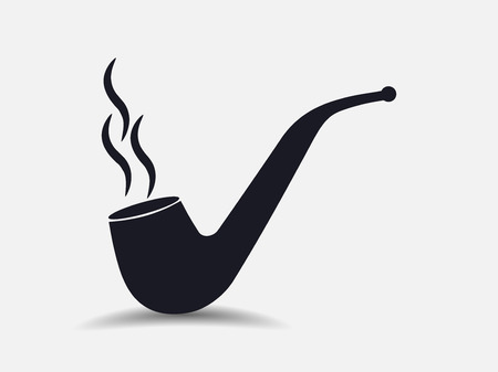 Smoking pipe. Isolated on white background. Smoking tube. Vector illustration.のイラスト素材