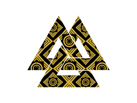 Valknut is a symbol of the world's end of the tree Yggdrasil. Sign of the god Odin. It refers to the Norse culture.のイラスト素材