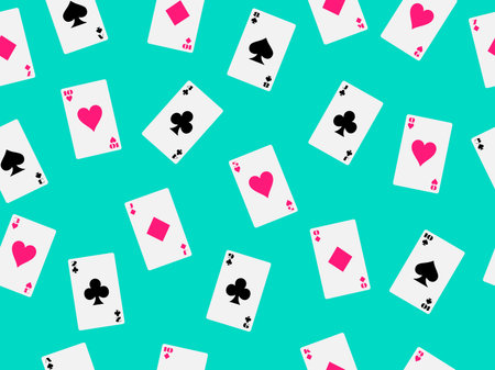 Seamless pattern with playing cards. illustration.