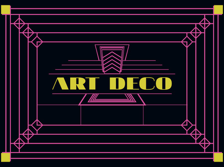 Art deco geometric frame. Retro background in style 1920's, 1930's. Vector illustration.のイラスト素材