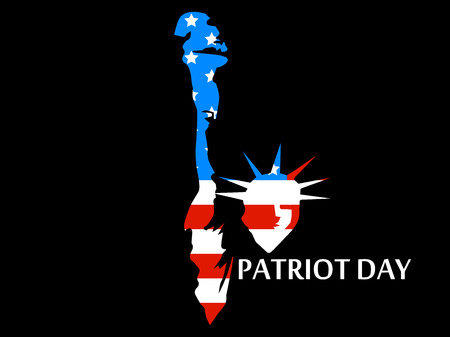 Patriot Day. Statue of Liberty in the US flag colors. Vector illustration.のイラスト素材
