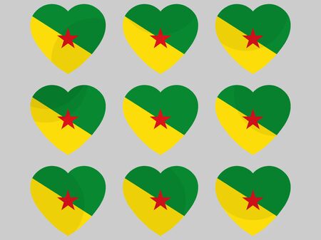 Heart icons with the flag of Suriname. I Love Suriname. Vector illustration.のイラスト素材