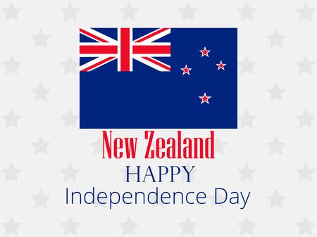 New Zealand Independence Day. Festive banner with flag and text. Vector illustrationのイラスト素材