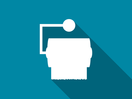 Toilet paper flat icon with long shadow. Vector illustrationのイラスト素材