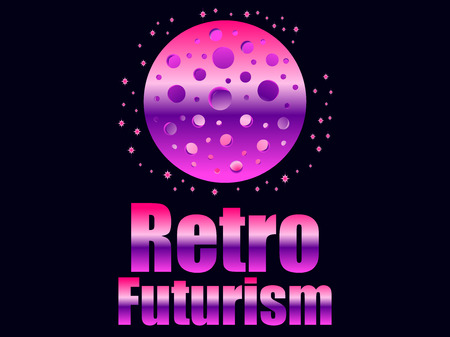 Retro futurism in 80's retro style. Space travel. Vector illustrationのイラスト素材